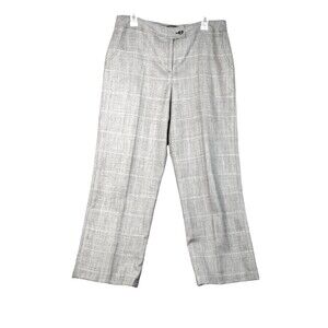 Harve Bernard Trousers Women's 14P Wool Black White Pockets Lined Houndstooth